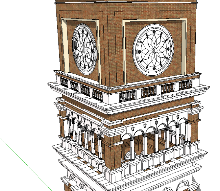 石材栏杆3d模型资料下载-欧式风格建筑SU精模型