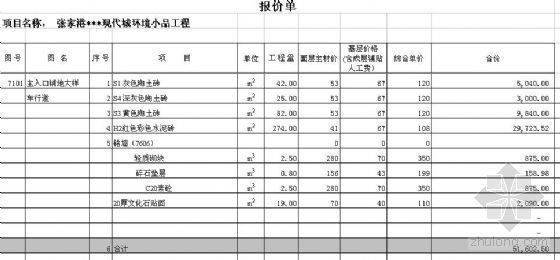 景观小品书资料下载-张家港国泰现代城环境小品工程报价书