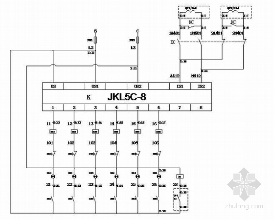 低压电容补偿柜资料下载-某工厂变配电室低压柜配电系统图