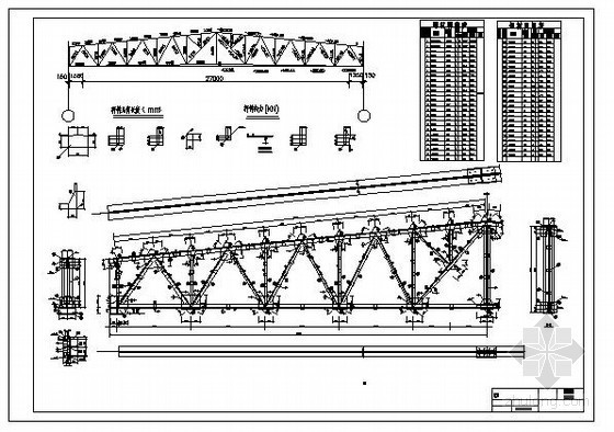 27米跨梯形钢屋架结构图资料下载-某梯形钢屋架节点构造详图