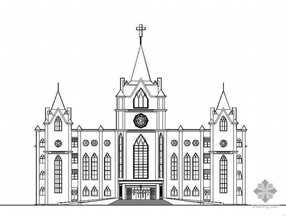 尖顶建筑图纸资料下载-某圣经学校建筑施工图