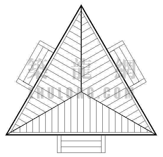 三角攒尖顶三视图图片