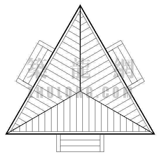 三角公园cad平面图资料下载-三角亭平面