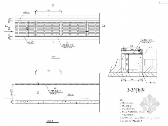 混凝土排水沟结构图资料下载-地通道排水暗沟结构图