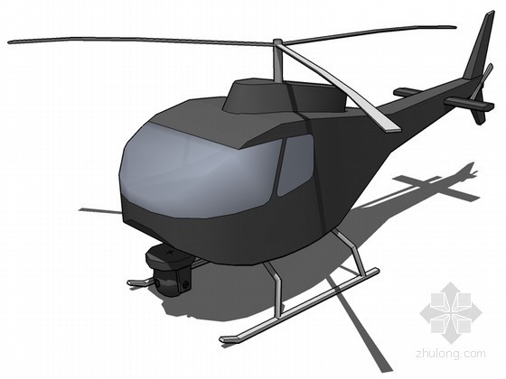 直升机停机坪面积资料下载-小型直升机SketchUp模型下载