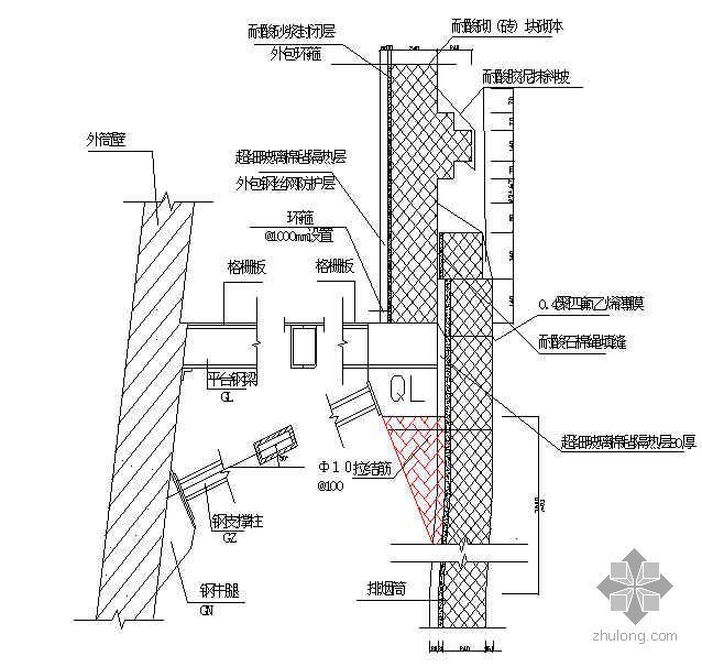 50米混凝土烟囱施工方案资料下载-内蒙某钢筋混凝土套筒烟囱混凝土内外筒同时施工方案（高210m 直径11m）