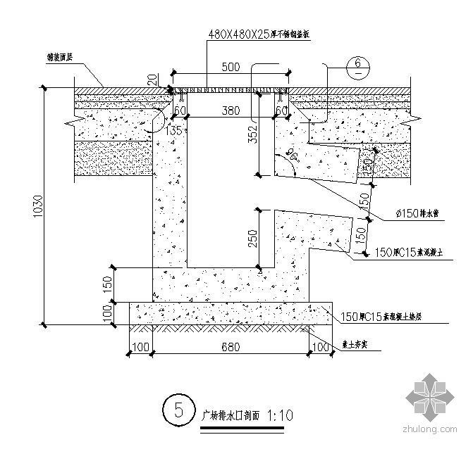 建筑详图cad双层别墅资料下载-双层井盖做法详图