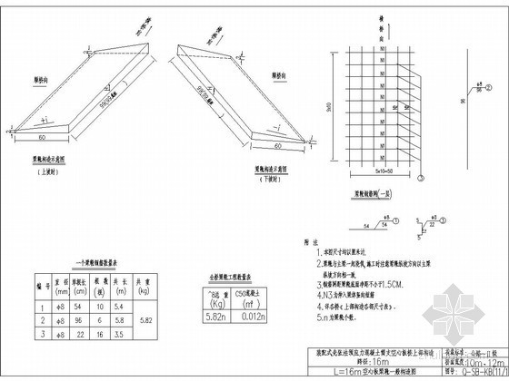 板图节点详图资料下载-空心板梁靴一般构造节点详图（L=16m)