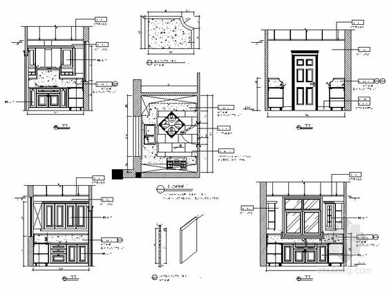 中式别墅建筑案例资料下载-别墅中式厨房详图
