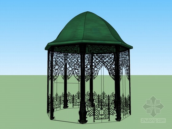 伊斯兰风格建筑施工图资料下载-伊斯兰风格凉亭sketchup模型下载