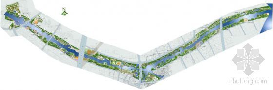 郊野滨水带状公园景观设计资料下载-广东佛山某河道滨水带景观设计方案