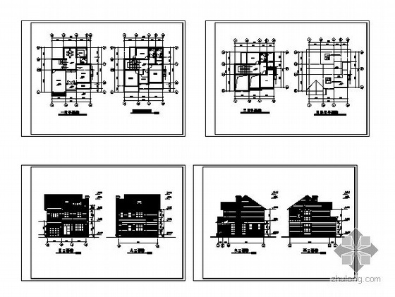 某二层小型别墅建筑方案图-4