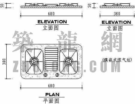 明式黄花梨镶理石小圈椅资料下载-镶嵌式煤气灶1