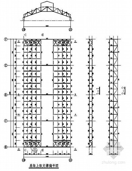钢管桁架屋面设计资料下载-某拱桁架屋面全套结构图