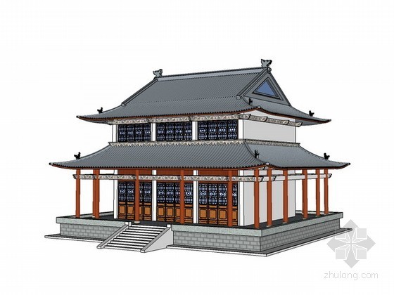 寺庙设计模型资料下载-寺庙sketchup模型下载