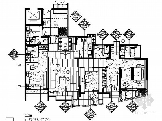 62平米三室两厅装修资料下载-[南京]170平米现代四室两厅施工图