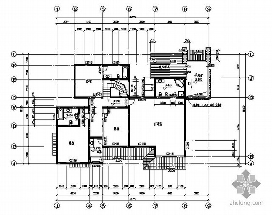 某苏式江南二层别墅建筑结构水电施工图-2