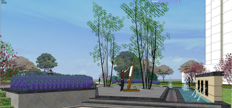 城市街角公园景观设计模型.skp-J 4