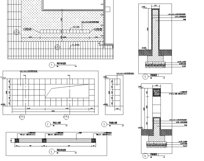 [重庆]生态缤纷四季景观体验个性化商业环境设计全套施工图（附方案文本）-景墙设计详图