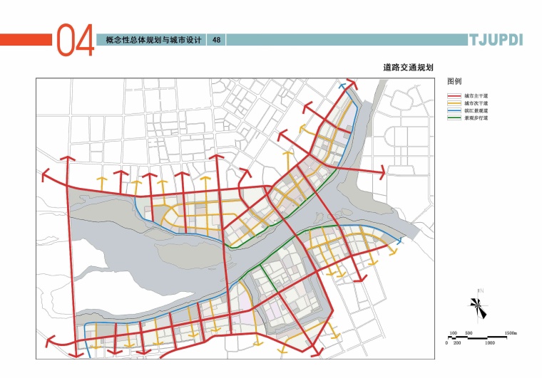 [湖北]汉江两岸概念性城市设计方案文本-D05道路交通规划图