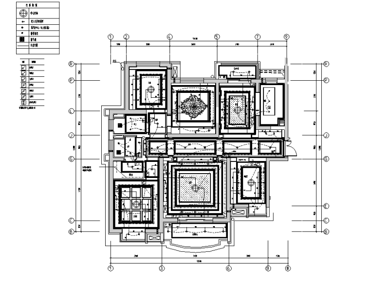 [上海]高档法式奢华样板房设计施工图（附效果图）-灯具开关布置图