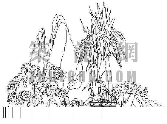 假山cad图块资料下载-假山