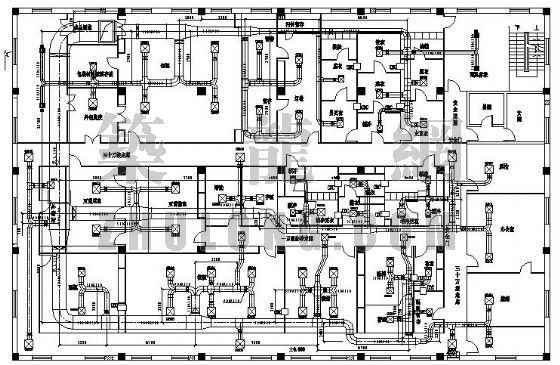 药厂粉剂平面图建筑资料下载-某药厂洁净空调平面图