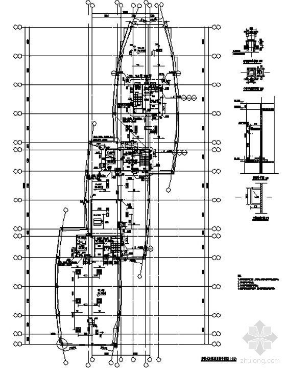 [威海]某二十七层商业综合建筑施工图（休闲购物、住宅）-度假式公寓机房层平面图