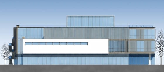 [成都]3层大型农贸市场建筑规划设计施工图（含效果图 知名建筑设计院）-3层大型农贸市场建筑立面图