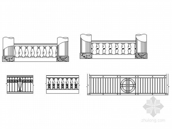 市政隔离栏杆cad资料下载-全套楼梯及栏杆CAD图块下载