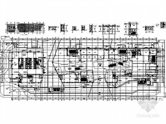 [广东]196米现代风格知名办公楼建筑施工图（含人防 图纸非常精细 含效果图）-196米现代风格知名办公楼建筑首层平面图 