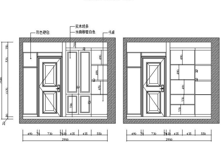 [杭州]温馨浪漫现代混搭住宅室内设计施工图（含效果图）-[杭州]温馨浪漫现代混搭住宅室内设计立面图