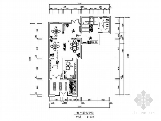 茶楼室内装修设计资料下载-[绥中]特色中式茶楼室内装修图（含效果）
