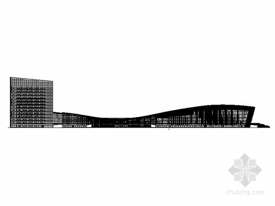 综合文化建筑cad资料下载-[重庆]高层梭形市级文化体育综合中心建筑施工图