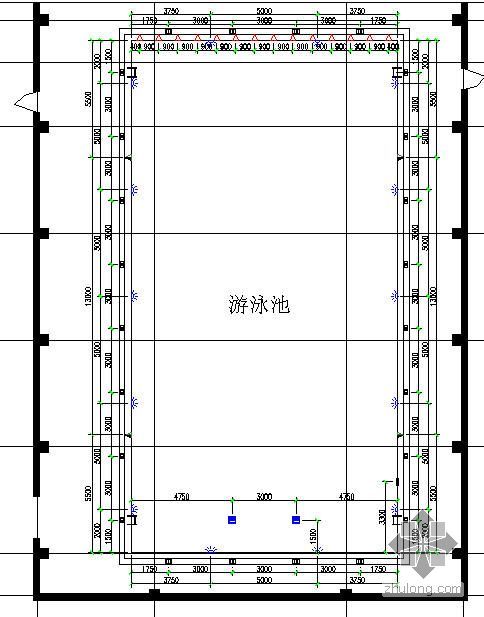 机房管线平面布置图资料下载-游泳池池体平面布置图