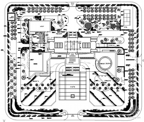 公园种植设计图cad资料下载-某行政大楼种植设计图