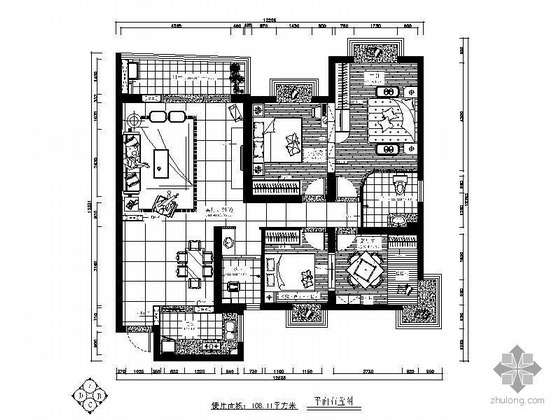 住宅室内设计图含效果图资料下载-四居室内设计图（含效果）