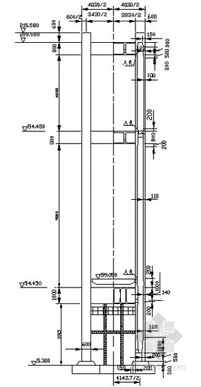 塔吊节点图资料下载-桥梁塔吊、电梯在主塔施工中的布置图