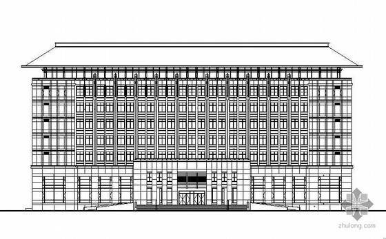 高层办公模型欧式资料下载-[安徽]某五层欧式办公楼建筑施工图