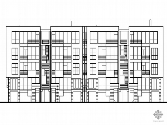 住宅楼栋单元组合平面图资料下载-某四层单元住宅建筑施工图(通风架空层没计入层数)