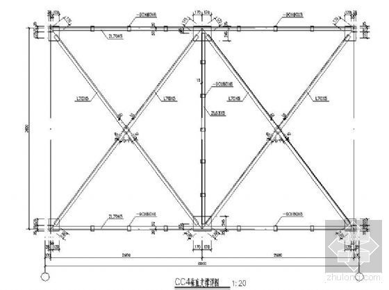 混凝土结构屋架施工资料下载-某钢屋架结构详图