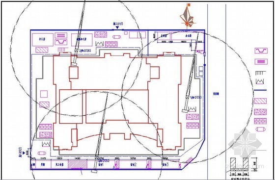 办公楼基础平面布置图资料下载-[重庆]办公楼项目施工阶段平面布置图