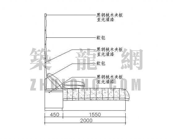 施工组织的背景资料下载-床头背景剖面