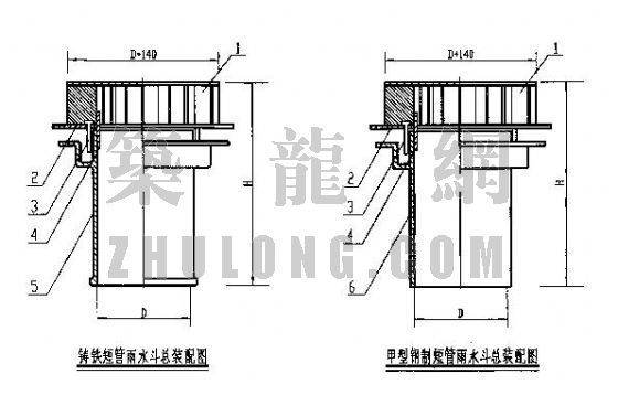 雨水斗选用及安装09s302资料下载-01S302雨水斗标准图集