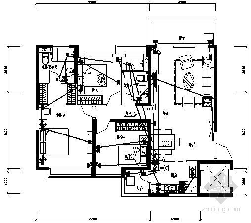 [广东]小区2、3#楼样板房电气装修竣工图纸