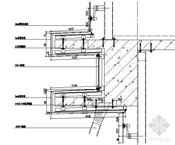 幕墙与楼板收口节点图资料下载-MQ2、MQ3三层楼板纵剖节点图二