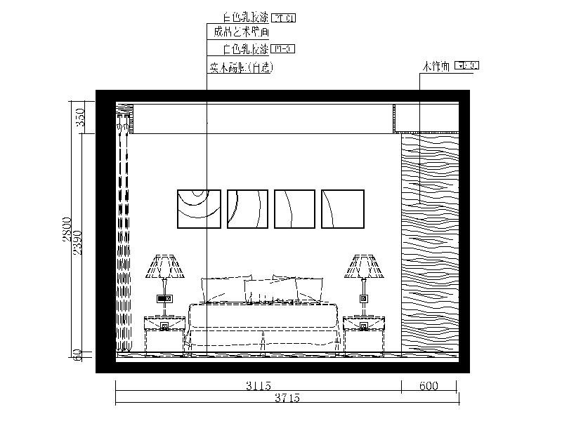 [长沙]现代简约时尚住宅空间室内设计立面图