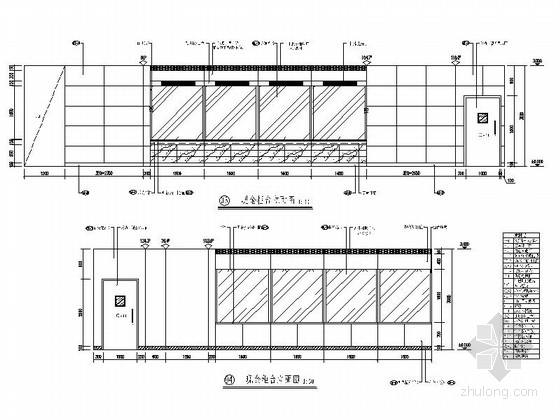 [北京]城市合作商业股份制金融机构支行设计施工图现金柜台立面图 