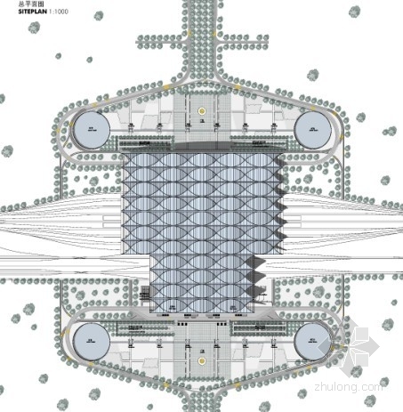 [广东]现代风格大型枢纽站建筑设计方案文本-枢纽站总平面图 