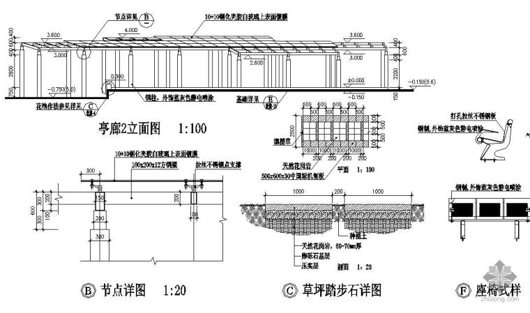 小区景观小品资料下载-小区常用景观小品施工大样